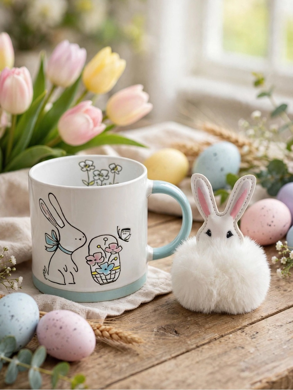 🆕 Prima Design Easter Mug with Bunny 🐰 Keychain